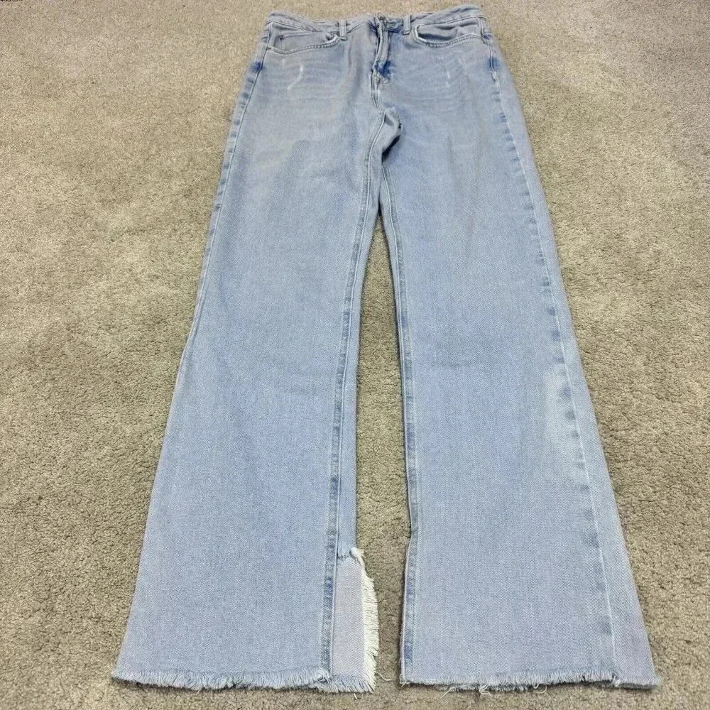 Zara Denim Straight Leg Jeans in Light Blue